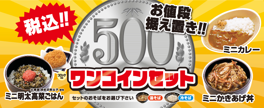ワンコインセット